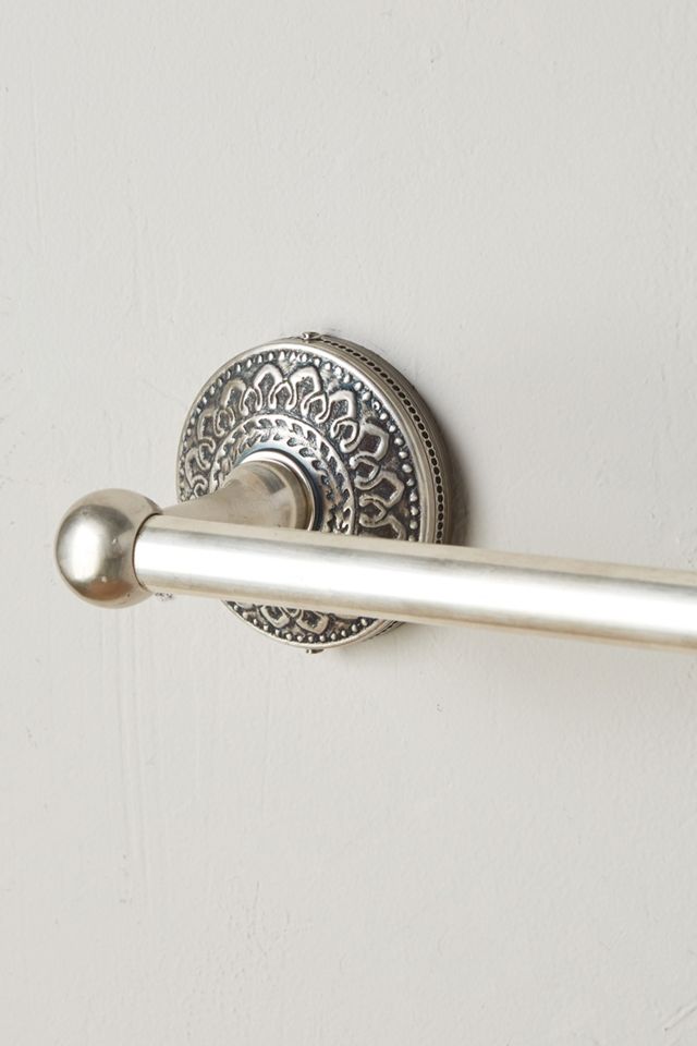 Brass Medallion Towel Bar #4