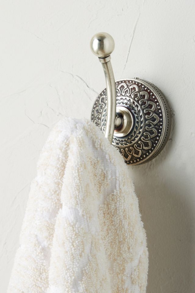 Brass Medallion Towel Bar #1