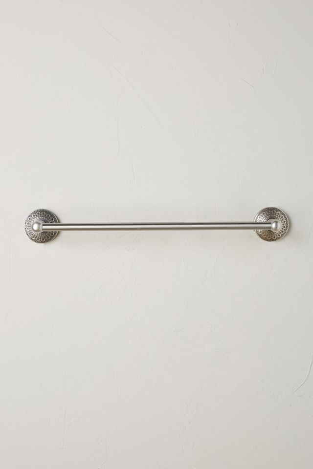Brass Medallion Towel Bar #1