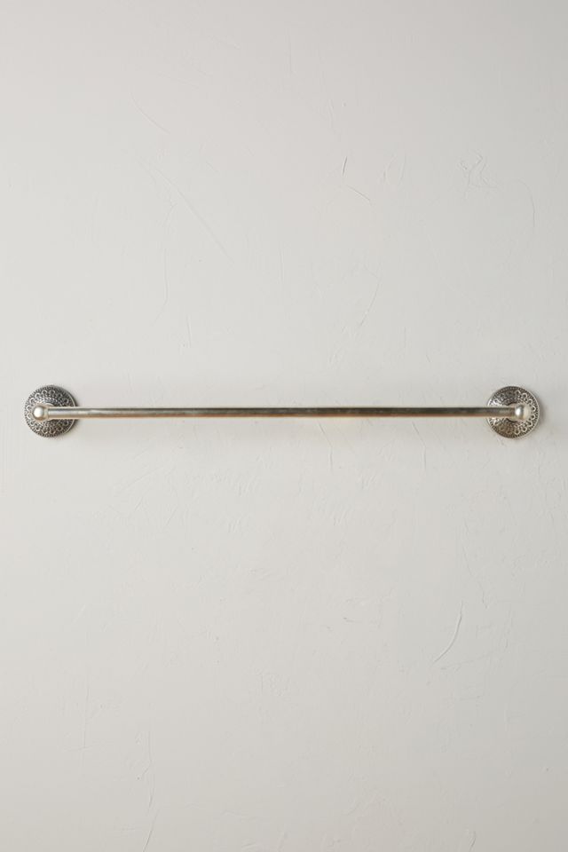 Brass Medallion Towel Bar #3