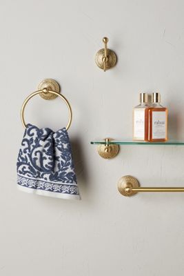 Brass Medallion Towel Bar