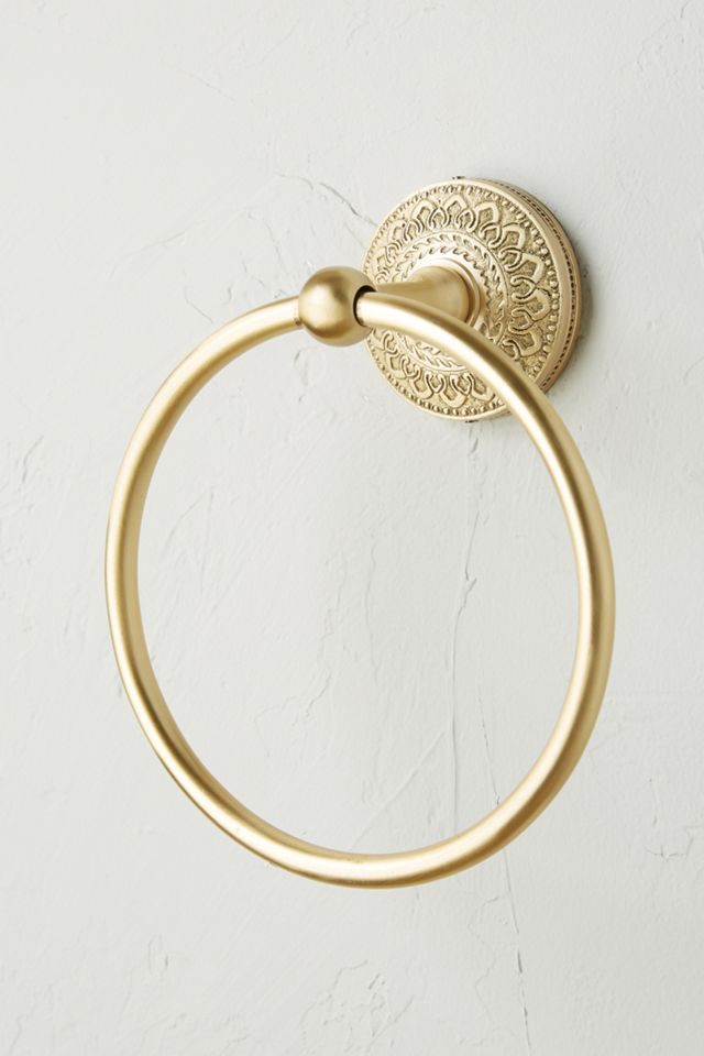 Brass Medallion Towel Ring #1