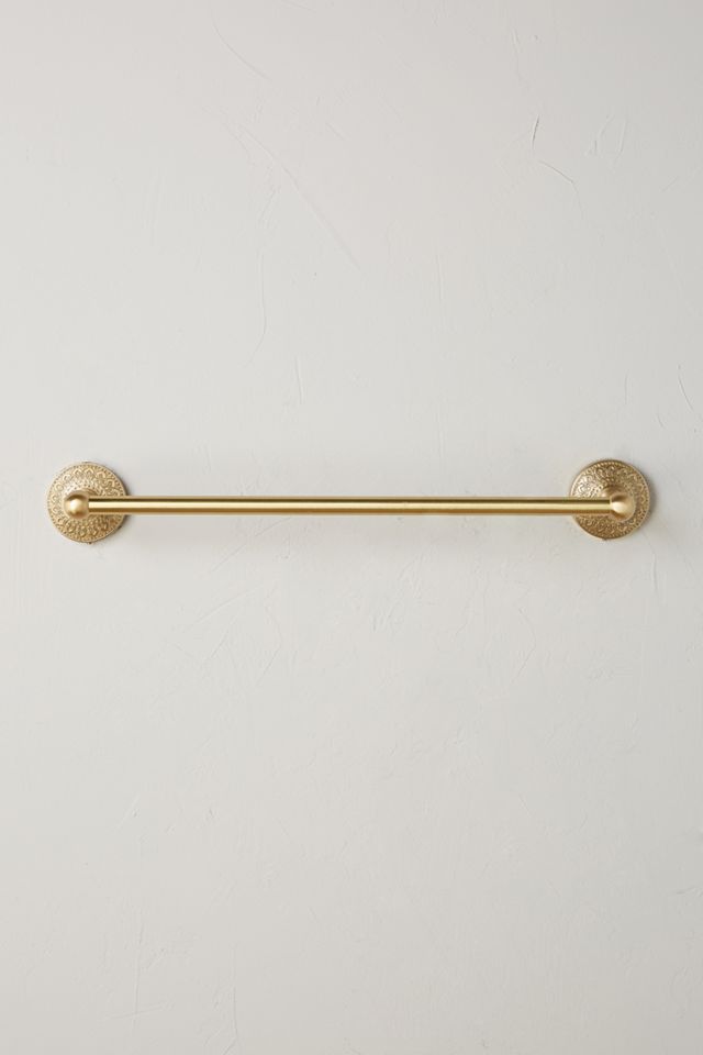 Brass Medallion Towel Bar #1