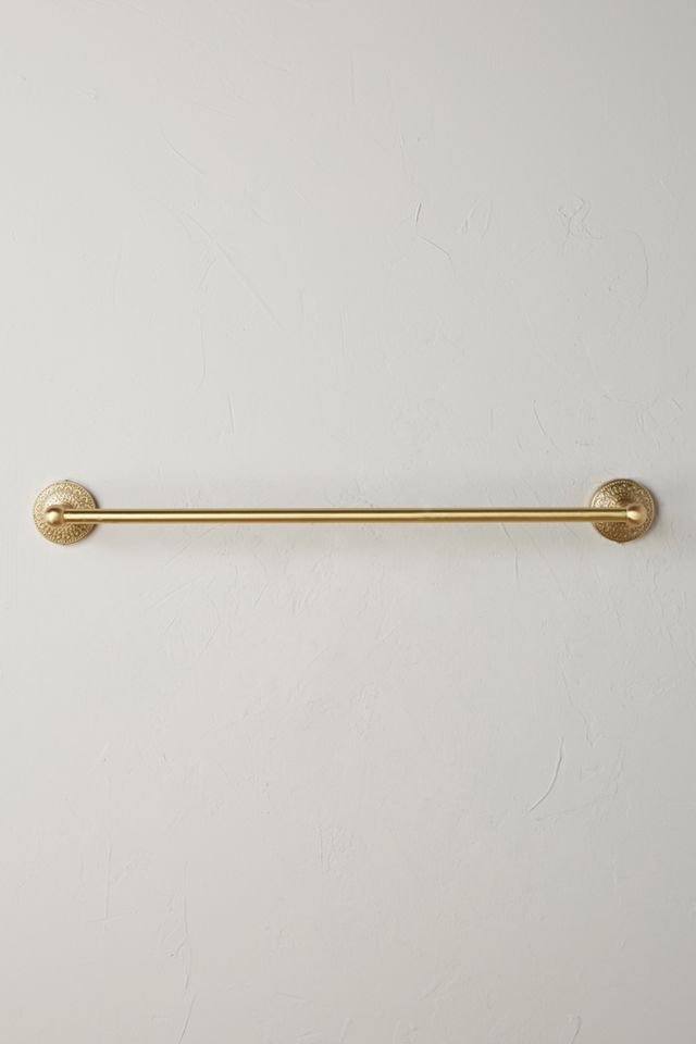 Brass Medallion Towel Bar #2