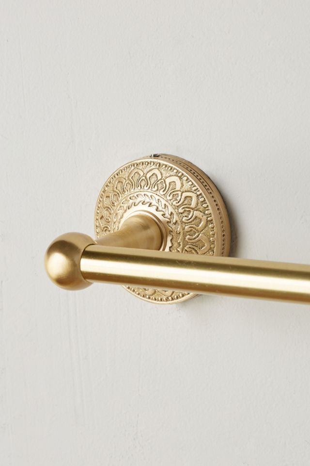 Brass Medallion Towel Bar #3