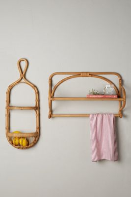 Wrapped Rattan Shelf
