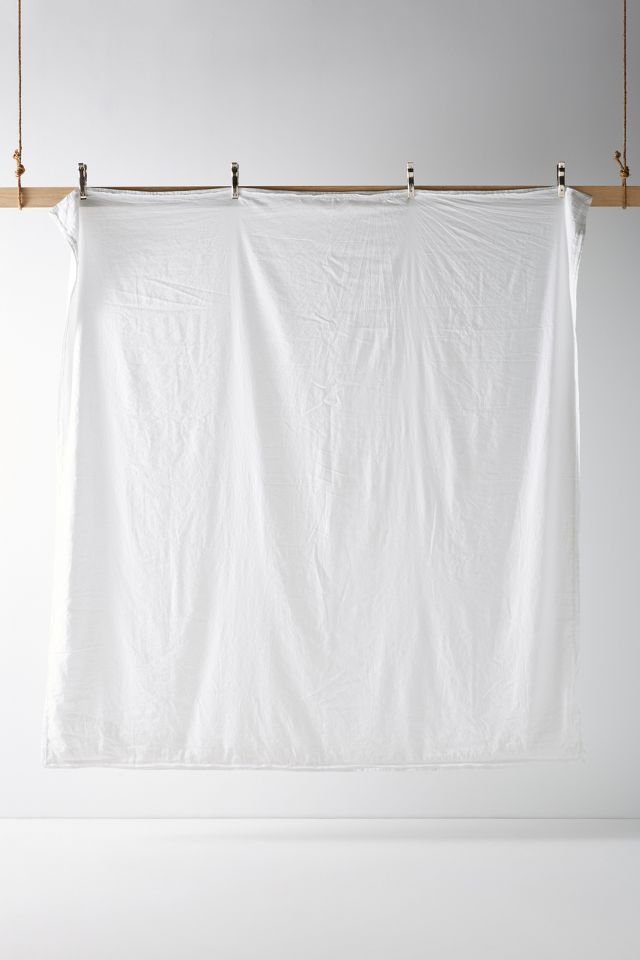 Anthropologie store Relaxed Cotton-Linen Duvet Cover King White NEW