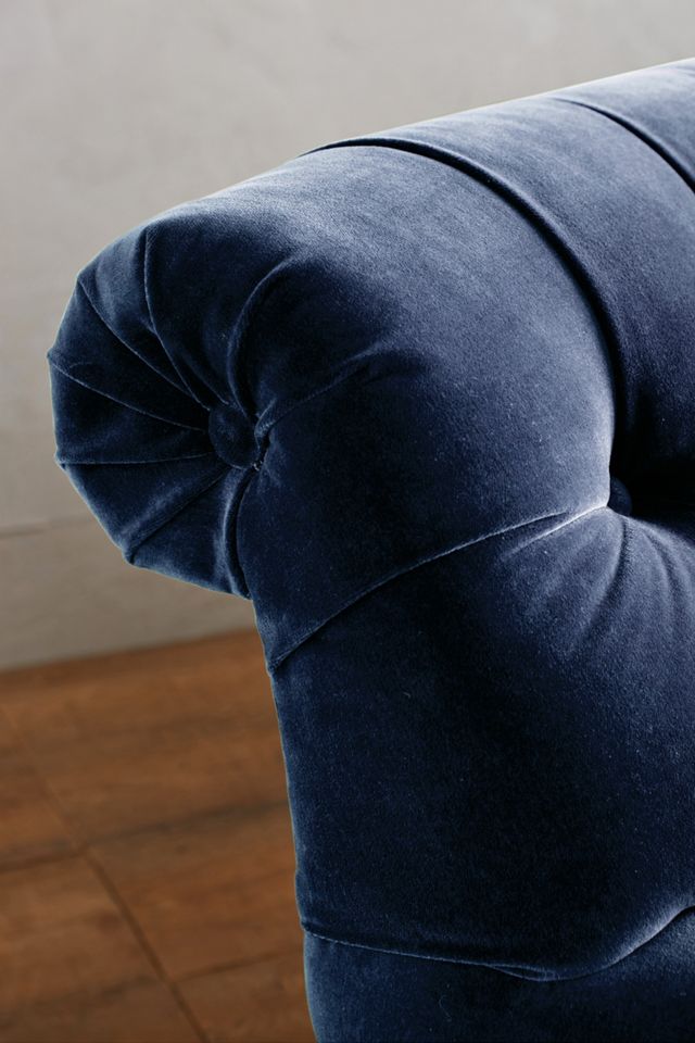 Velvet Fan Pleat Left Sectional #2
