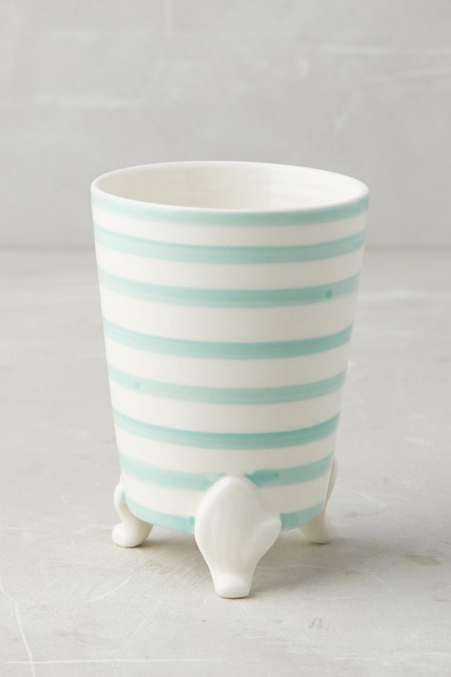 Bol décoratif à rayures couleur menthe pour la salle de bain #4
