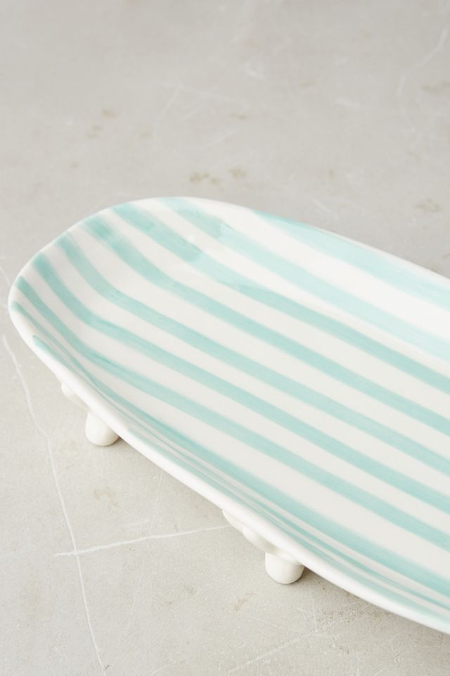 Bol décoratif à rayures couleur menthe pour la salle de bain #8