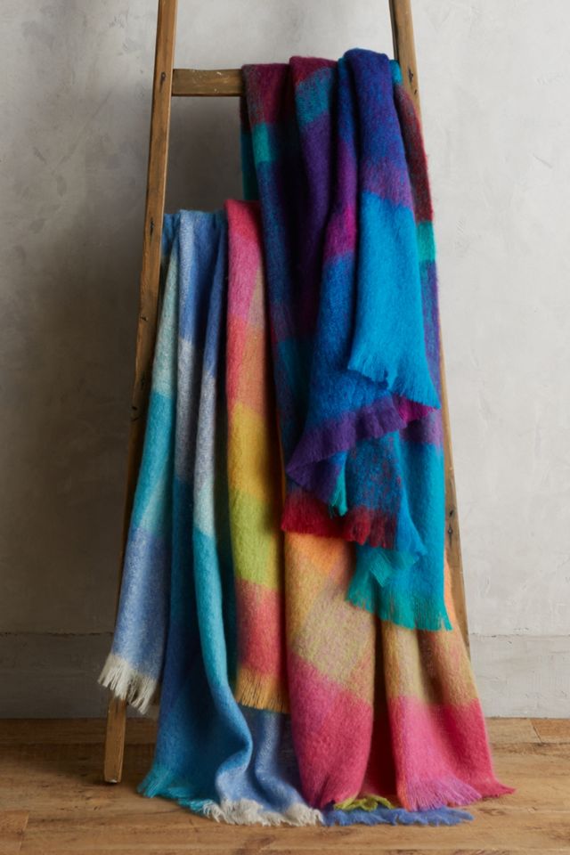 Avoca Plaid Mohair Throw Blanket #2