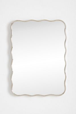 Coquile Scalloped Metallic Mantel Mirror