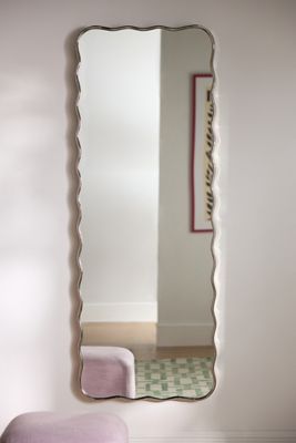 Coquile Scalloped Metallic Mantel Mirror