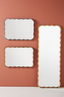 Coquile Scalloped Metallic Mantel Mirror