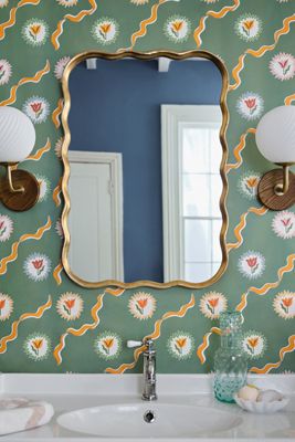 Coquile Scalloped Metallic Mantel Mirror