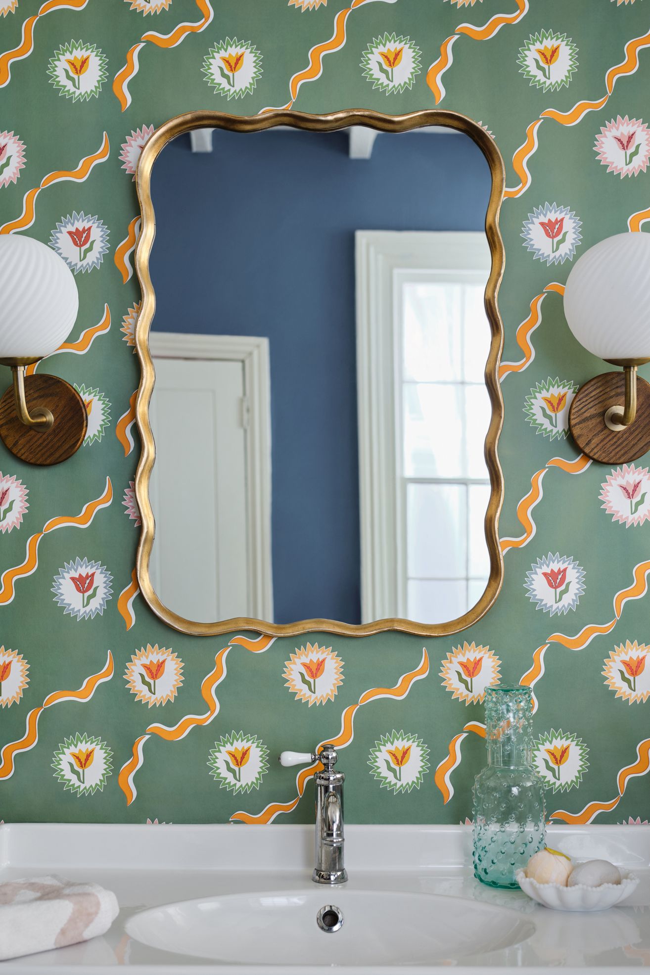 Coquile Scalloped Metallic Mantel Mirror - Bronze, Standard, Wall