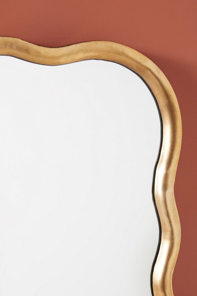 Coquile Scalloped Metallic Mantel Mirror #4