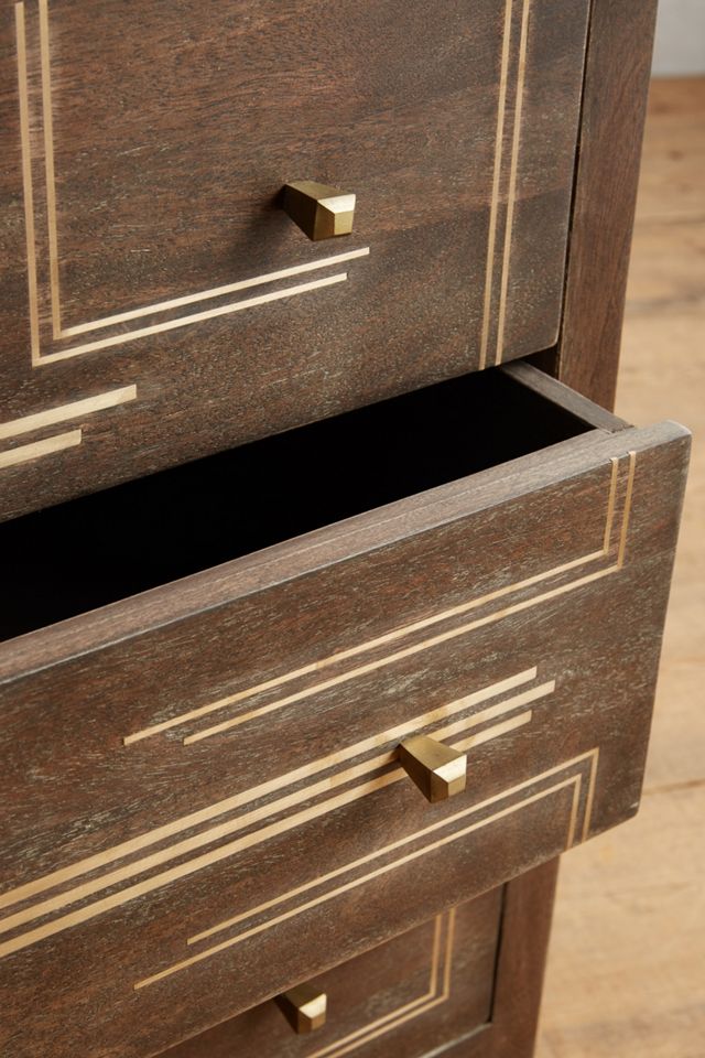 Geo Brass Inlay Three-Drawer Dresser | AnthroHome