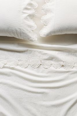 Embroidered Linen Caroline Sheet Set