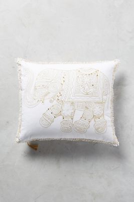 Embroidered Elephant Pillow