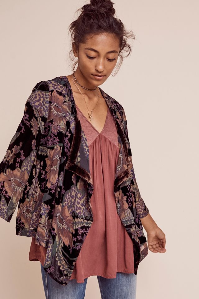 Floral Burnout Kimono