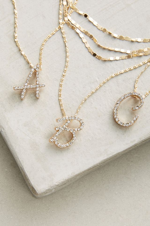 Initial Script Necklace #2