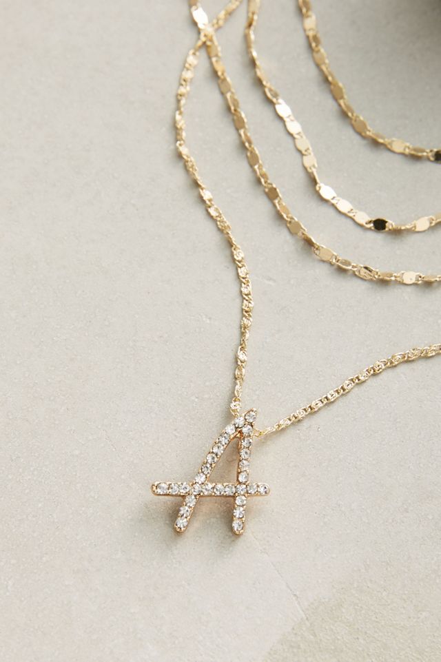 Initial Script Necklace #1