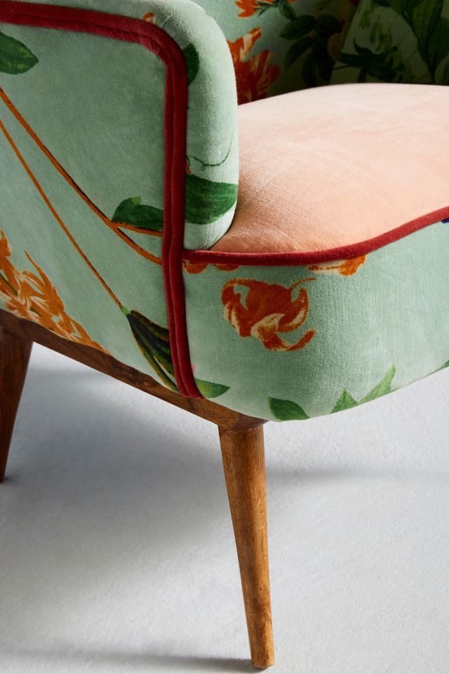 Floret Velvet Occasional Accent Chair Anthropologie UK