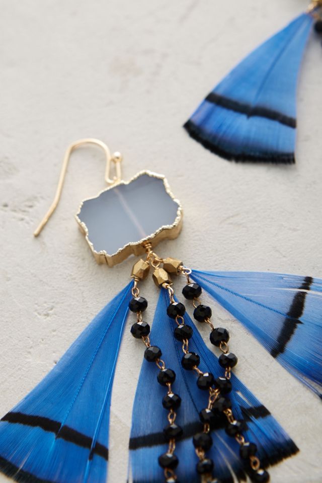 Feathered Druzy Earrings #1