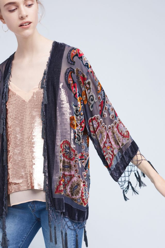 Velvet Paisley Kimono | Anthropologie