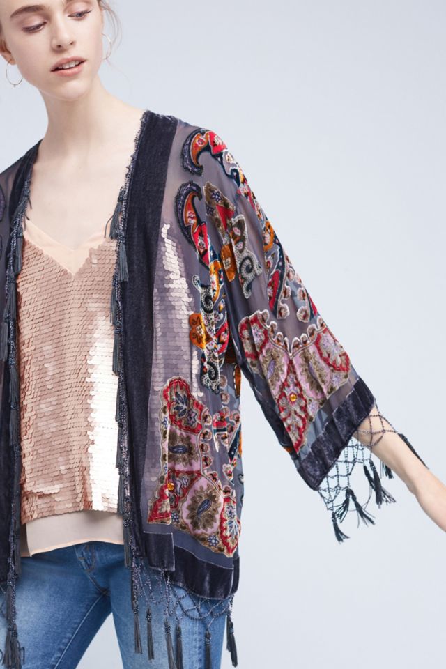 Velvet Paisley Kimono #1