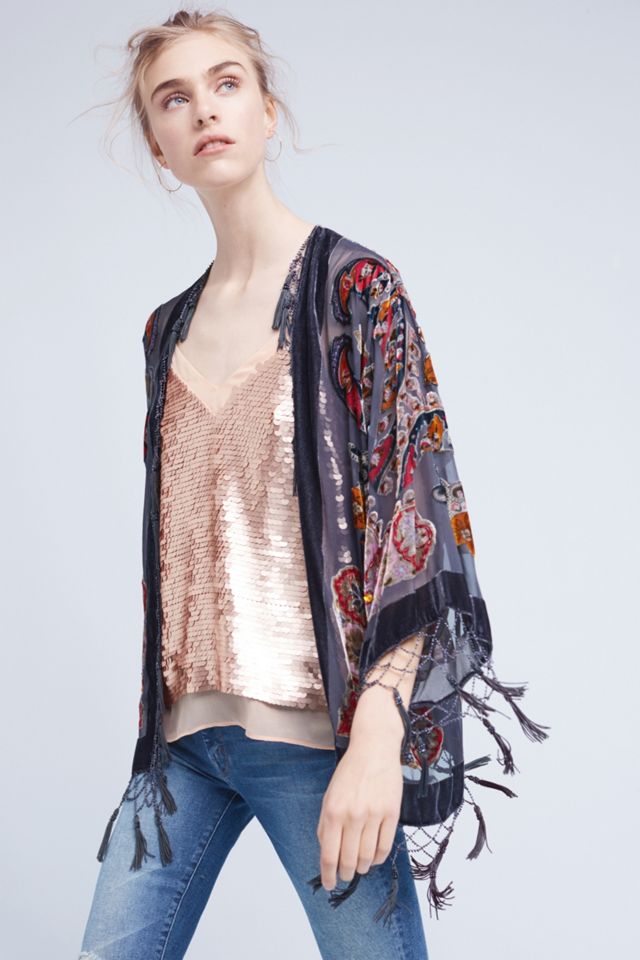 Velvet Paisley Kimono