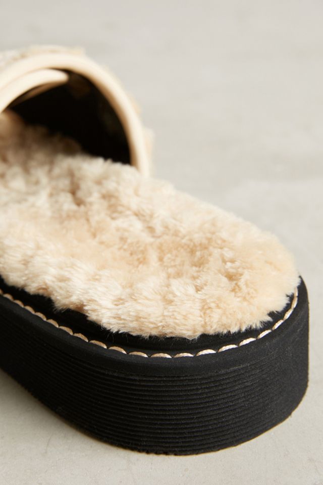 See by Chloe Faux Shearling Slide Sandals #4
