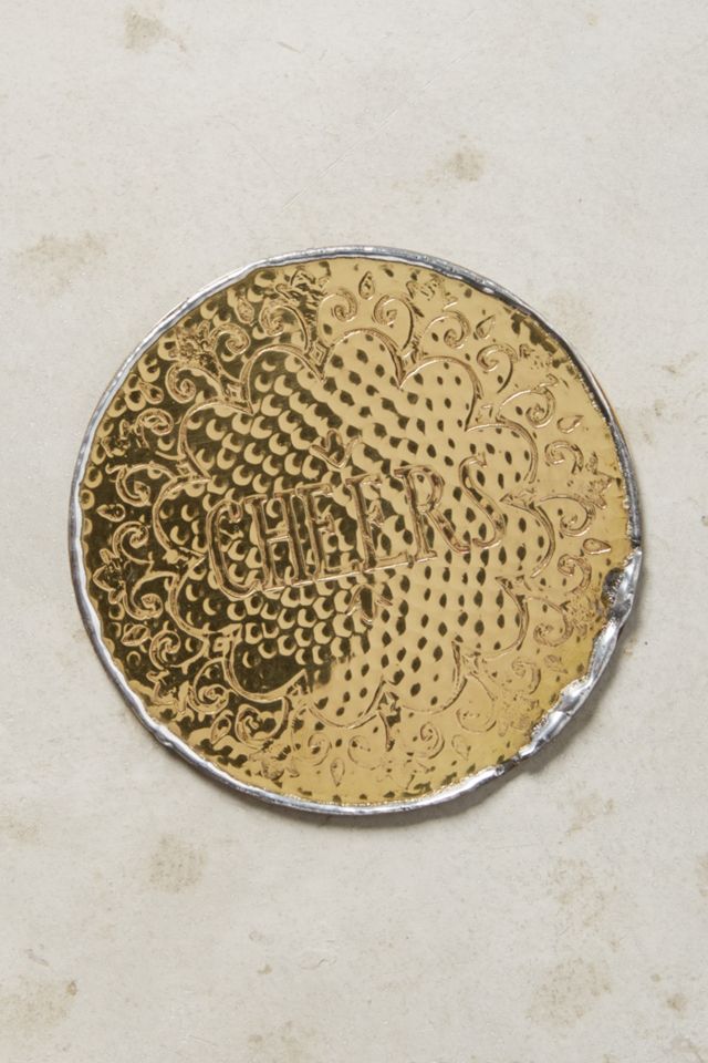 Hammered Brass Coaster #1