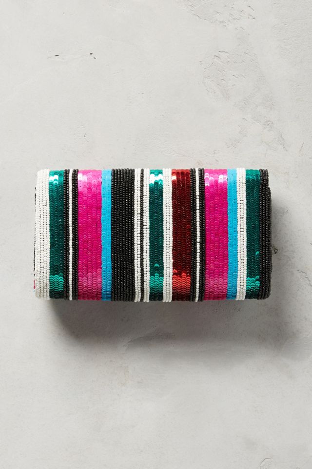 Striped Sequins Clutch #1