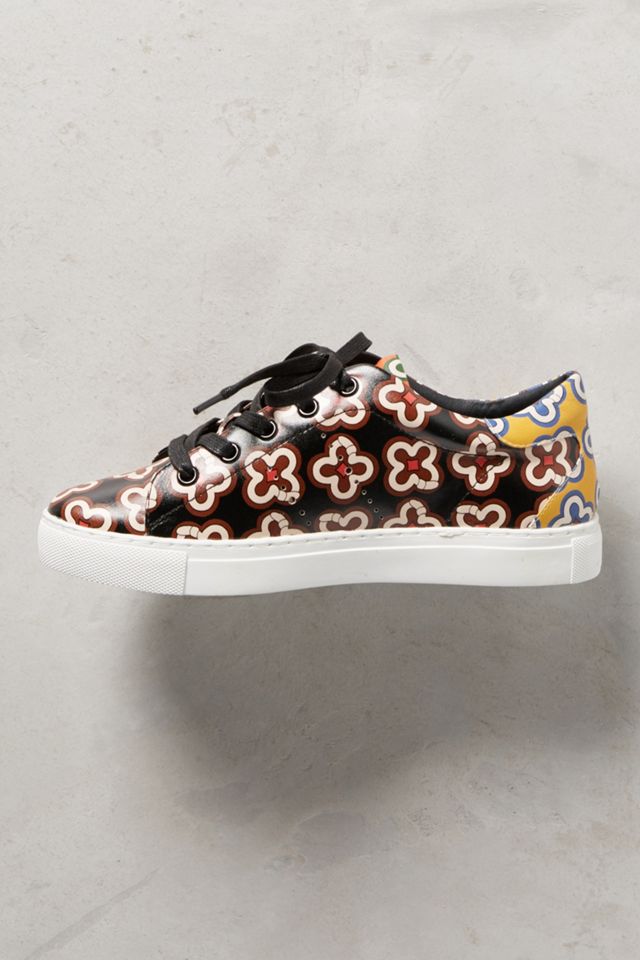 Lola Cruz Floral Leather Sneakers #2