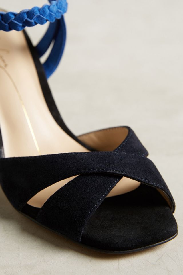 Lola Cruz Braided Suede Block Heels #3