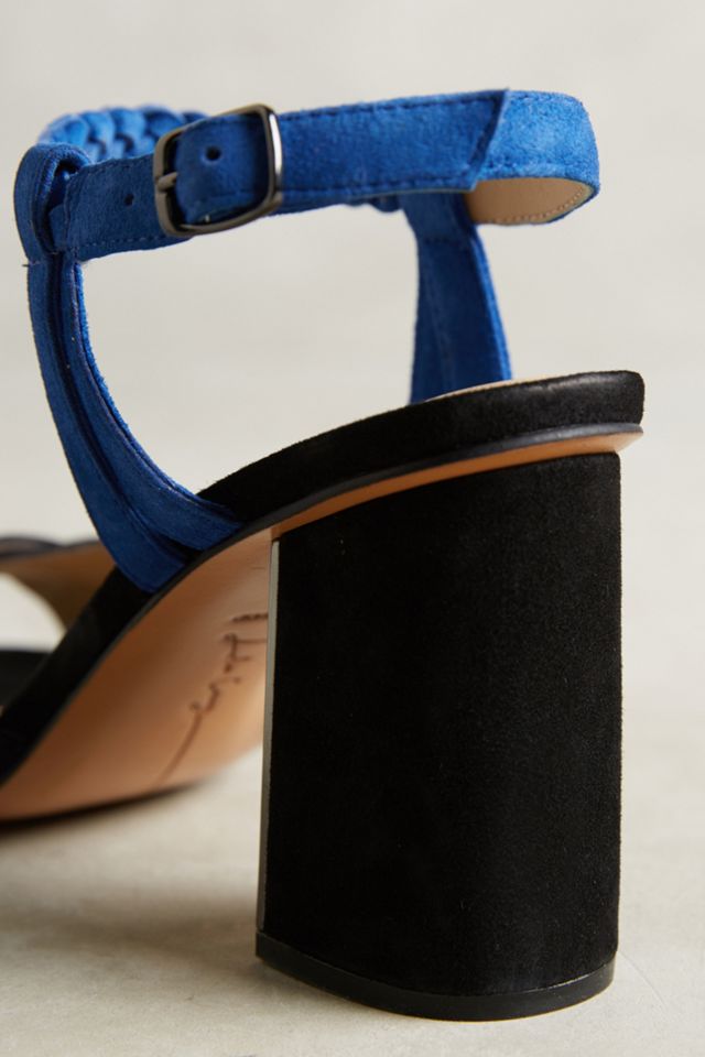 Lola Cruz Braided Suede Block Heels #4