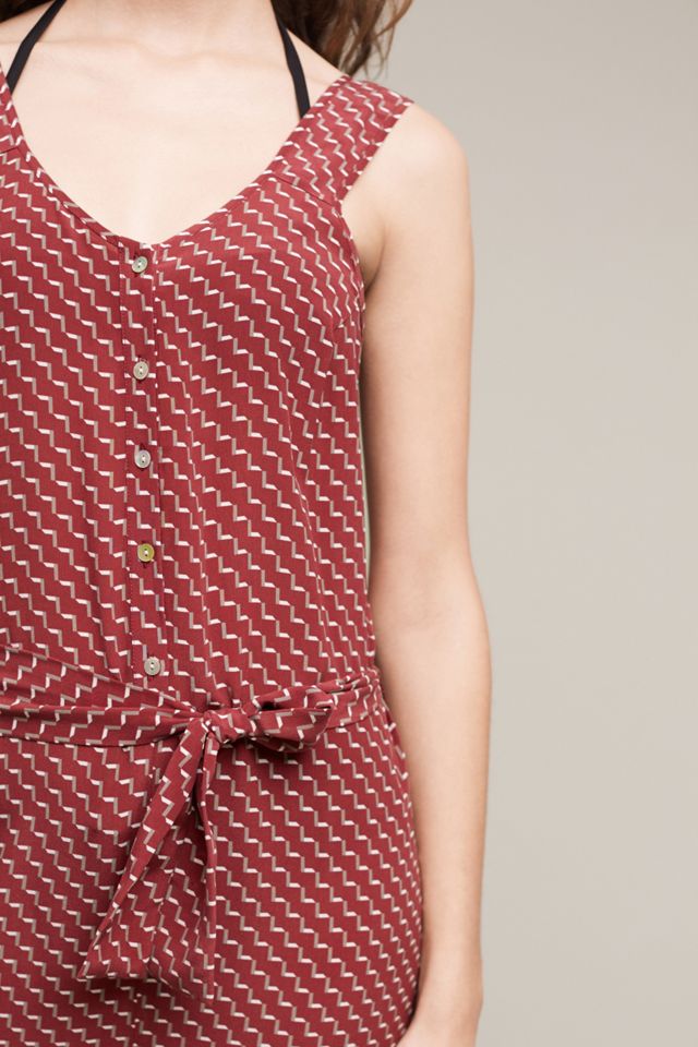 Geo-Printed Silk Jumpsuit #1