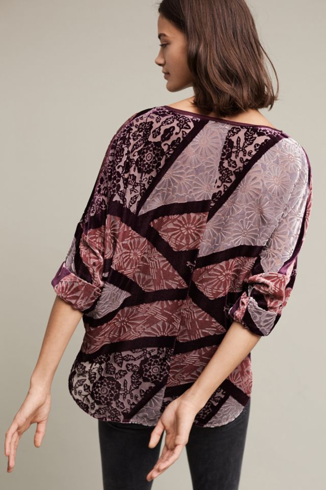 Patchwork Velvet Pullover #3