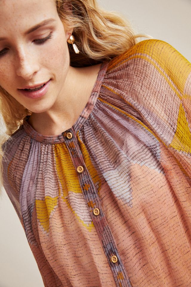 Morgana Silk Peasant Blouse #2