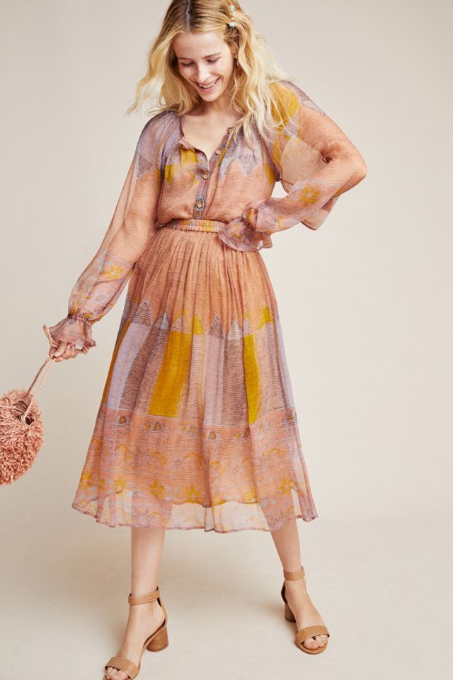 Morgana Silk Peasant Blouse #4