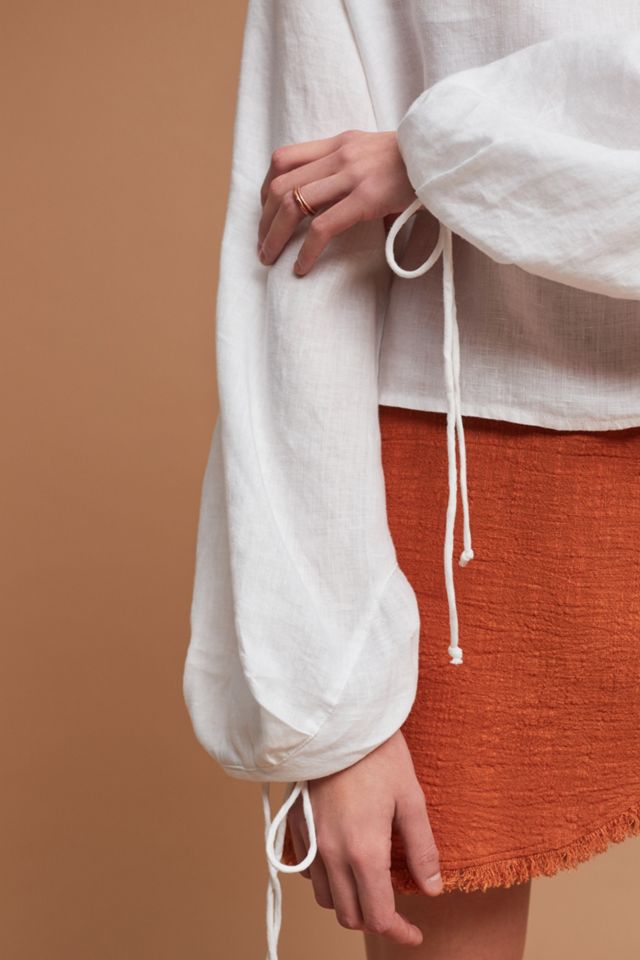 Linen Boat Neck Pullover #1
