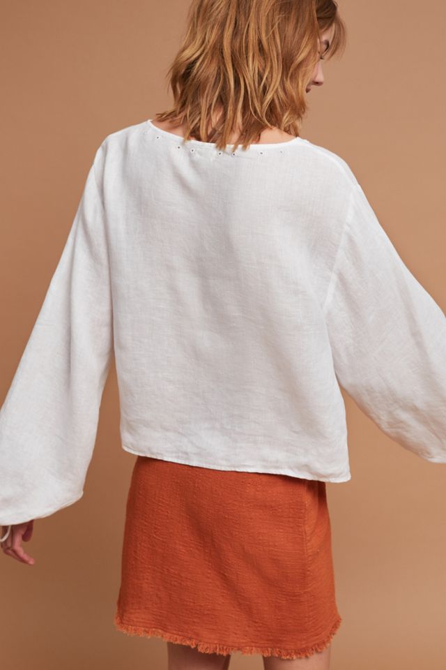 Linen Boat Neck Pullover #2