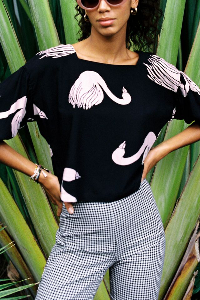 Swans Button-Back Blouse #4