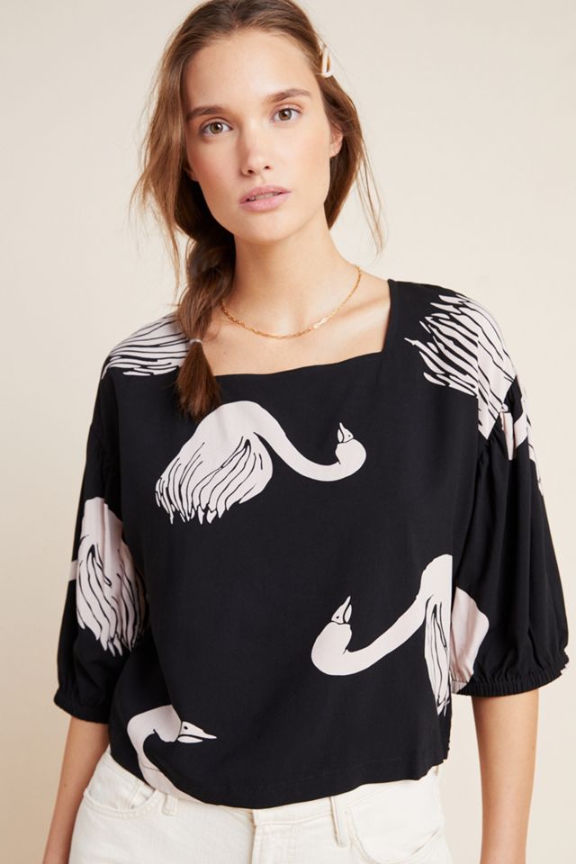 Swans Button-Back Blouse #3