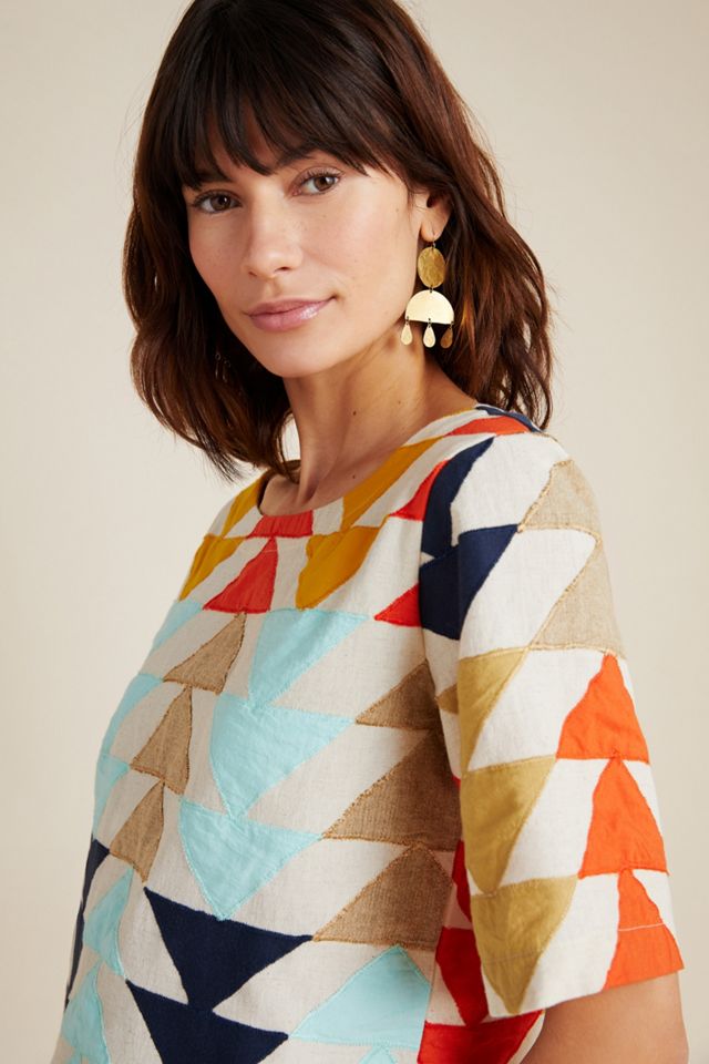 Uli Abstract Patchwork Blouse | Anthropologie