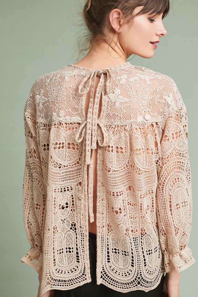 Anna Sui Scalloped Lace Top #1