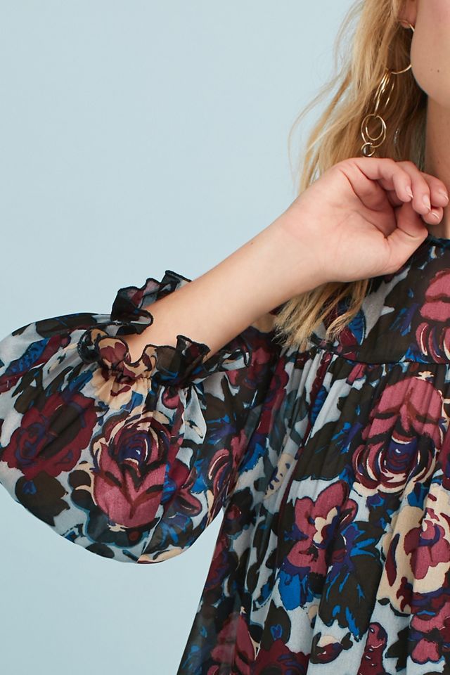 Anna Sui Floral Crepe Top #1