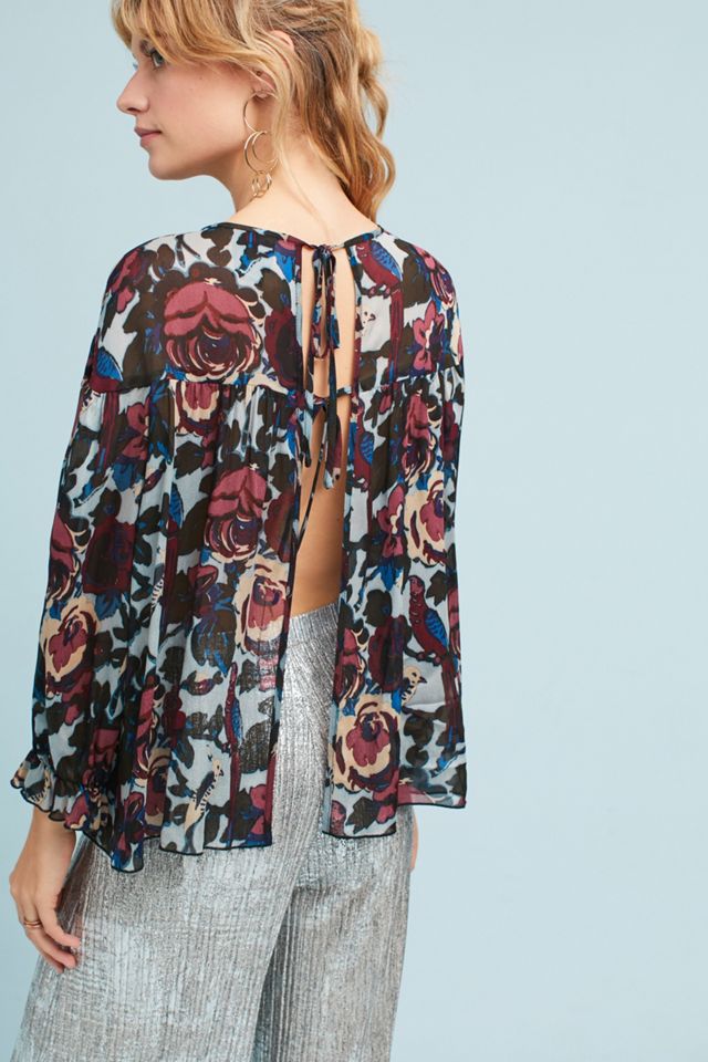 Anna Sui Floral Crepe Top #2